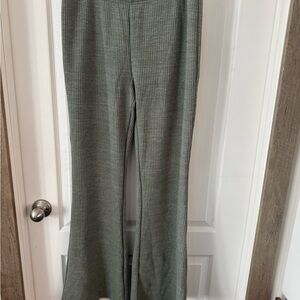 American Eagle Outfitters Sage Ribbed Wide Leg Pants